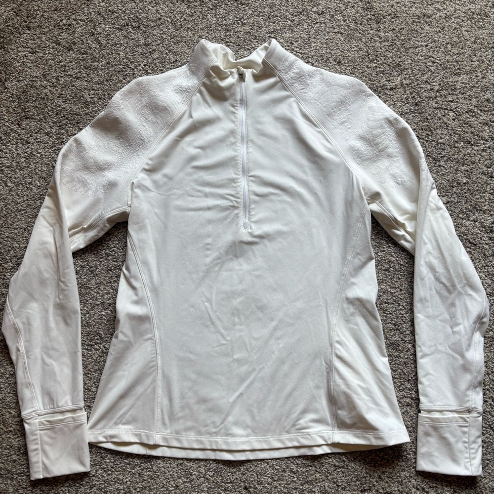 Lululemon 1/2 zip jacket cream size 12
